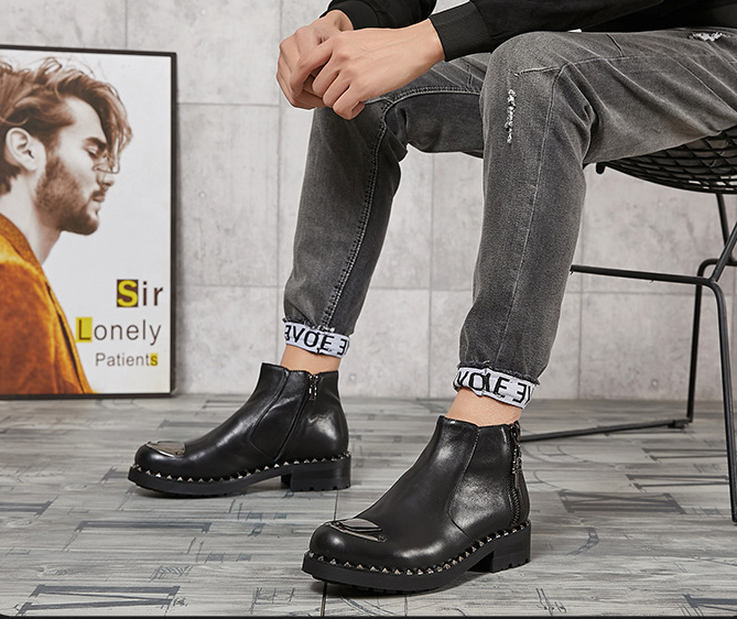 JINIWU Thick Sole Leather Boots 2