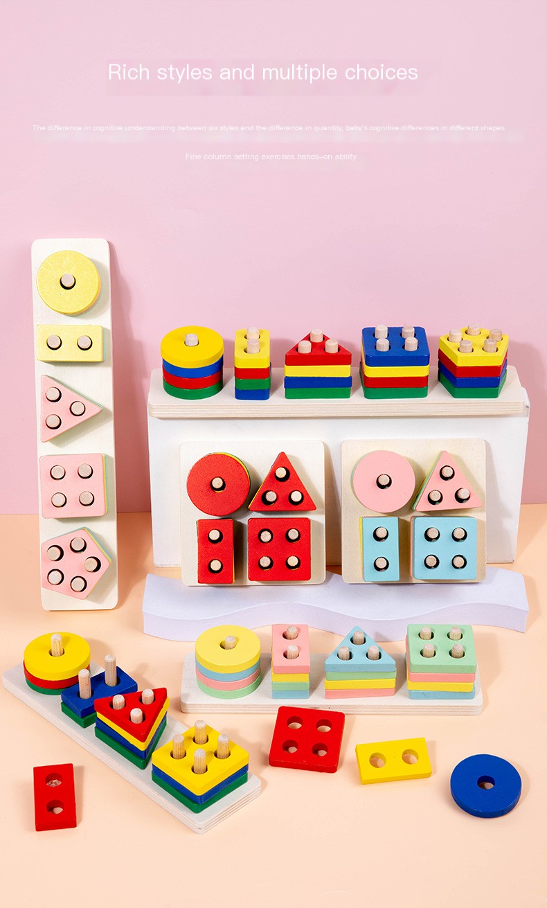 Wooden Geometric Shape Stacking Blocks 3