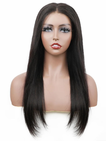 Black Lace Front Straight Wig in Use
