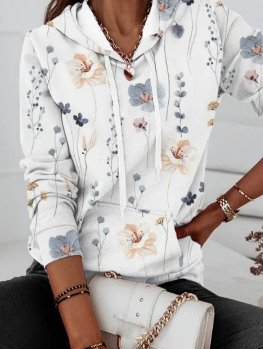 Hooded Sweater Floral Print 3