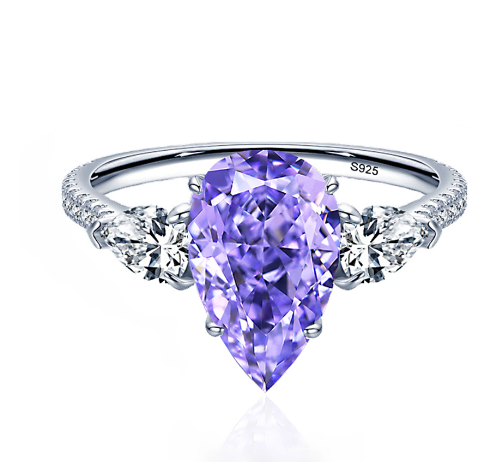 Drop-shaped Diamond Ring 14