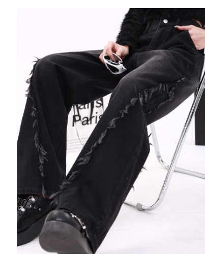 Women's Vintage Gray Long Jeans 4