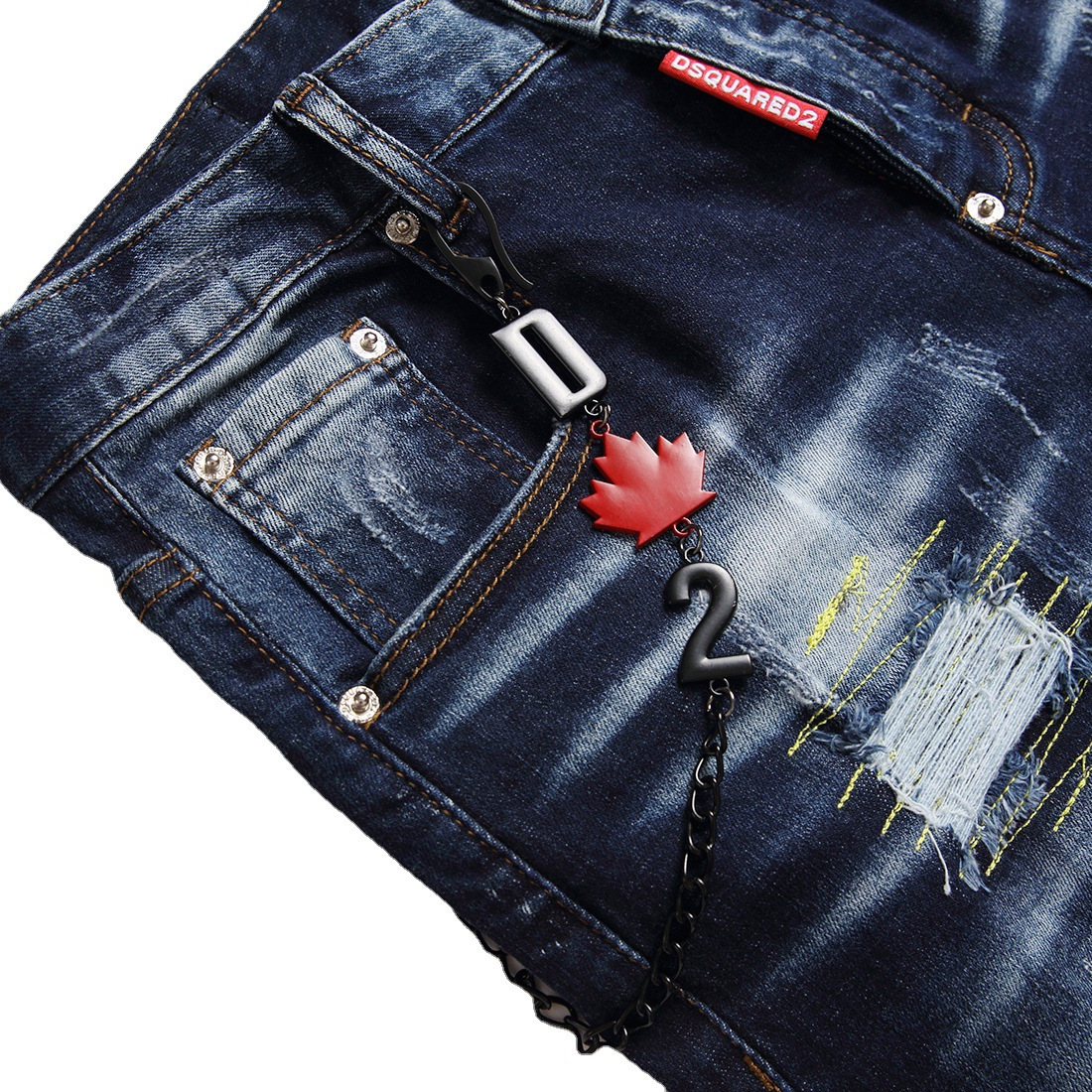 Fashion Men's Retro Stretch Ripped Denim Pants