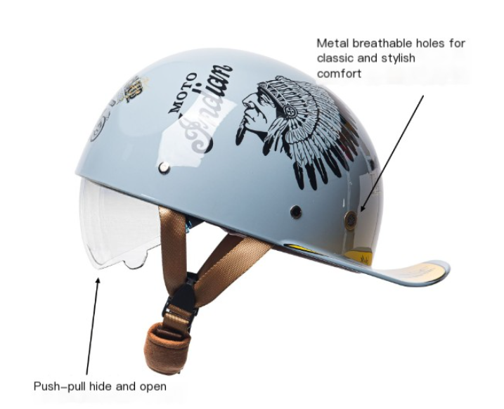 Retro Helmet Adult Open Face Summer 2023 Motorcycle Vintage Half Helmet Baseball Cap Helmets Children Riding Motocross Men Women Kid
