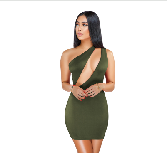 One-Shoulder Sexy Dress Image 1