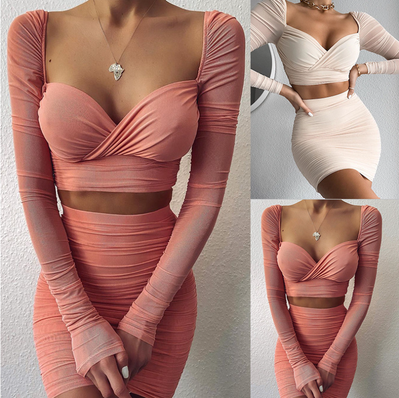 Cropped Top and Skirt Set 2
