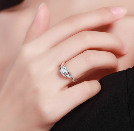 White Geometric Ring