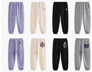 Disney children's clothing boys' knitted non-inverted velvet trousers 2023 autumn new spring and autumn fashion cartoon