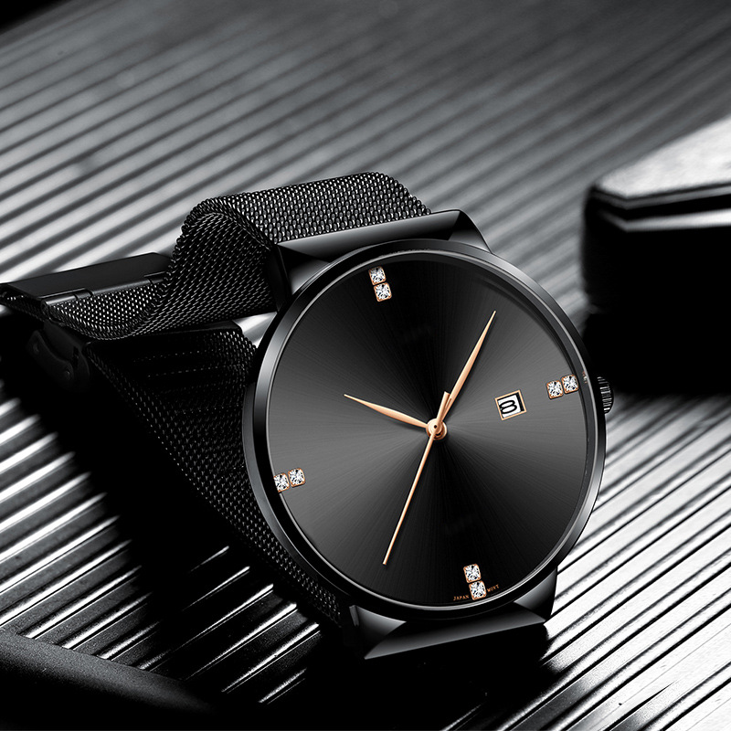 Stylish watch with stainless steel strap