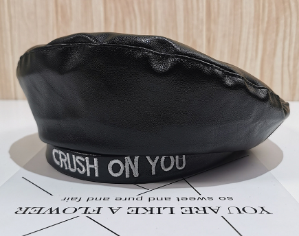 Leather Korean-style Beret Side View