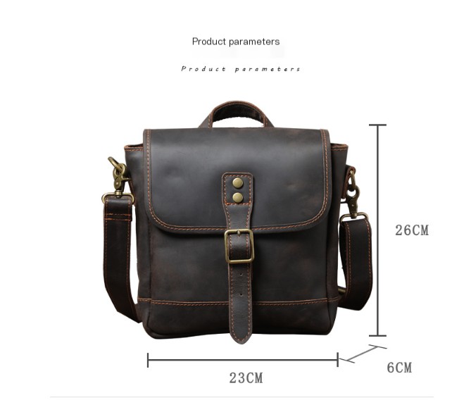 Cowhide Men's Messenger Bag Image 1