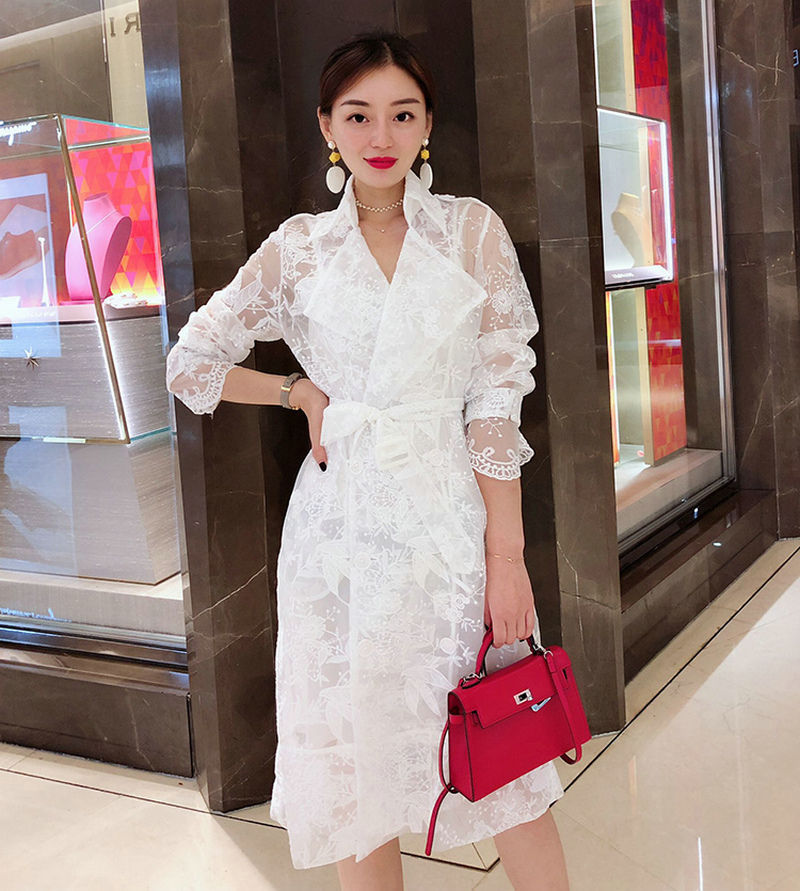 Lace Trench Coat Image 3