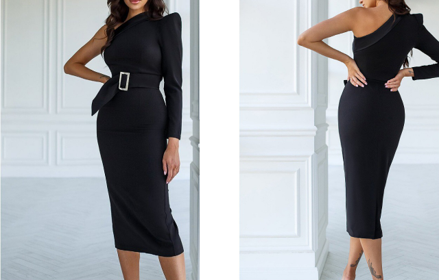 Off-Shoulder Suit Dress Back View