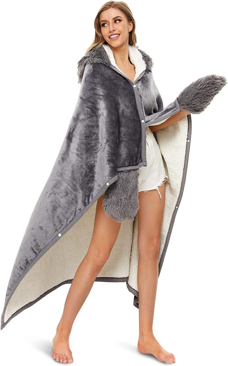 Leopard Print Hooded Blanket Cloak 3