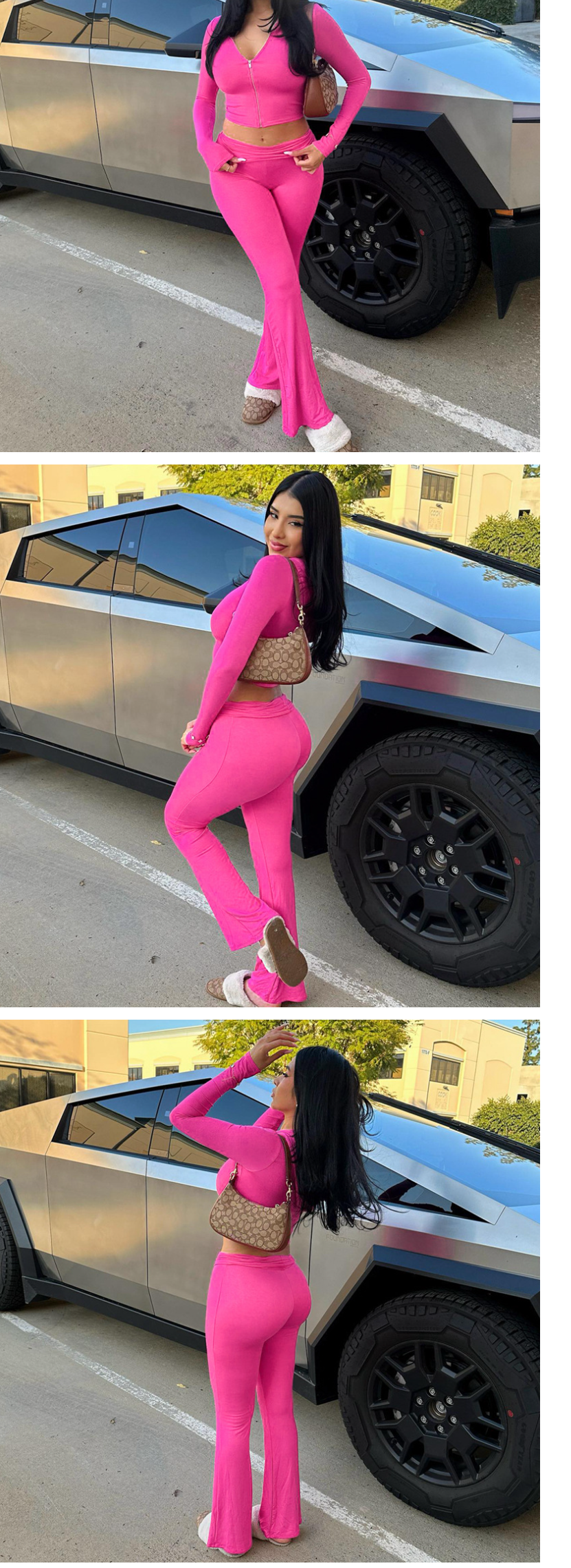 High Waist Hip Lift Fitness Dance Flared Pants Image 2