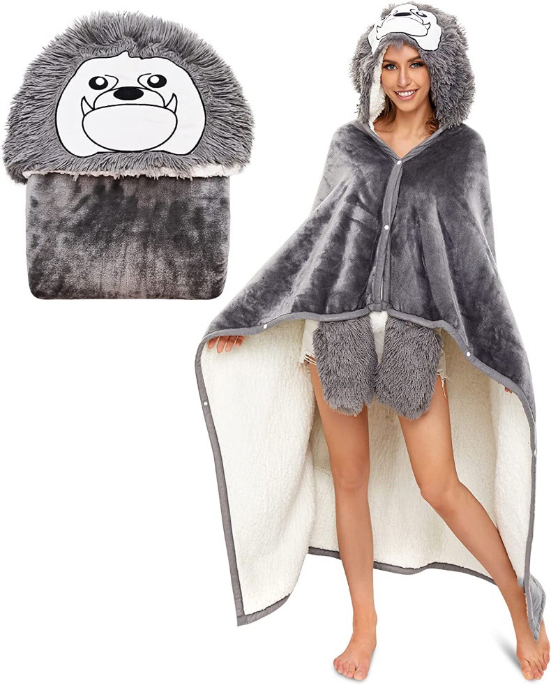 Leopard Print Hooded Blanket Cloak 2