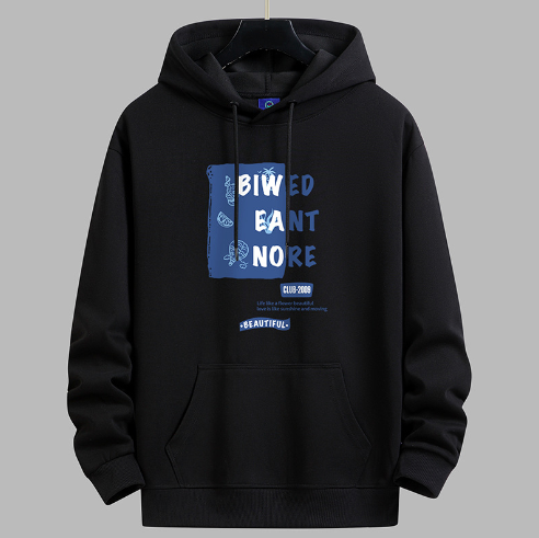 Loose And Soft Couple Style Fleece Hooded Sweatshirt 1