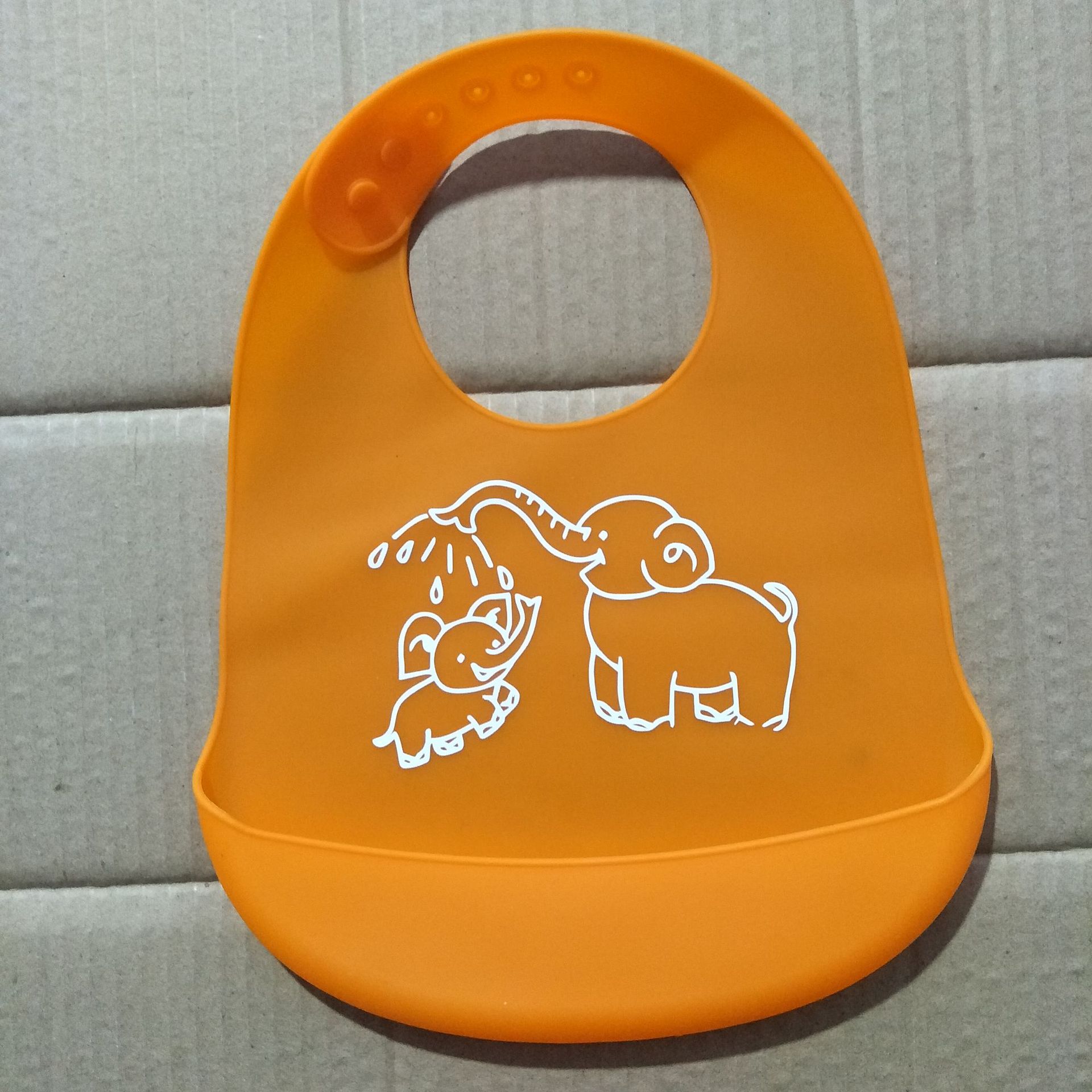 Waterproof Silicone Bib - Blue Elephant