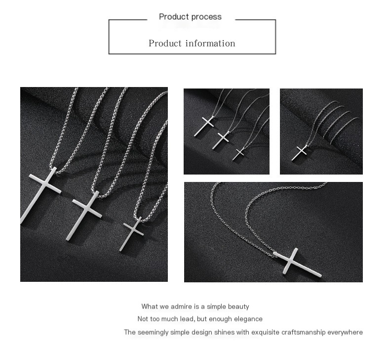 Titanium Steel Cross Necklace 1
