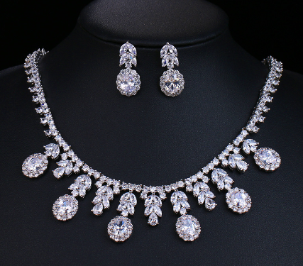 Zirconia Bride Wedding Jewelry Set Image 3