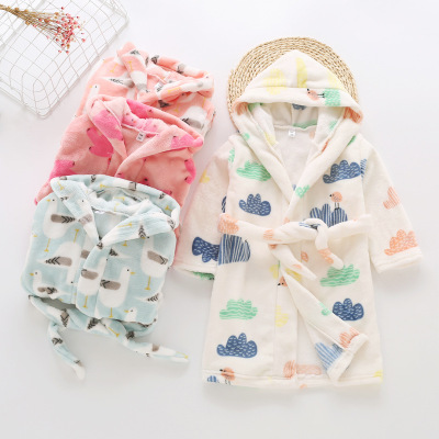 Children's flannel bathrobes image