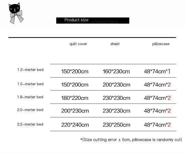 3/4pcs Cute Korean Bedding Set