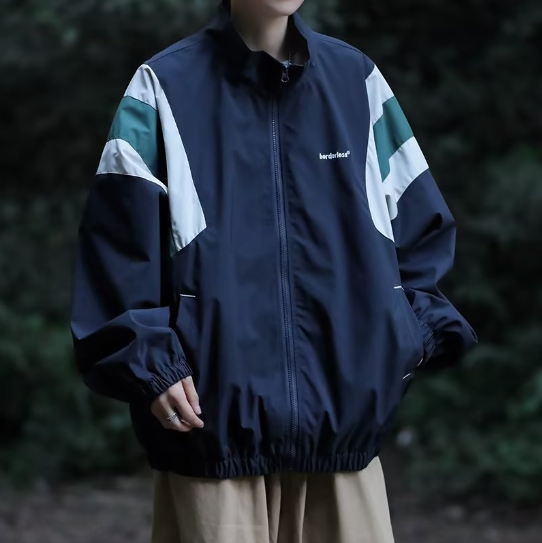 Hip Hop Color-blocked Jacket Image 2