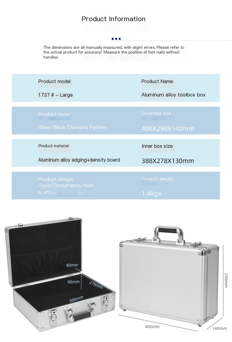 Aluminum Alloy Toolbox Silver
