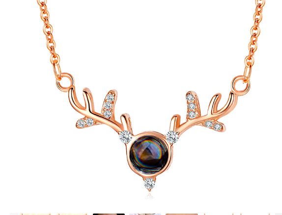 Antler Necklace Rose Gold 7300