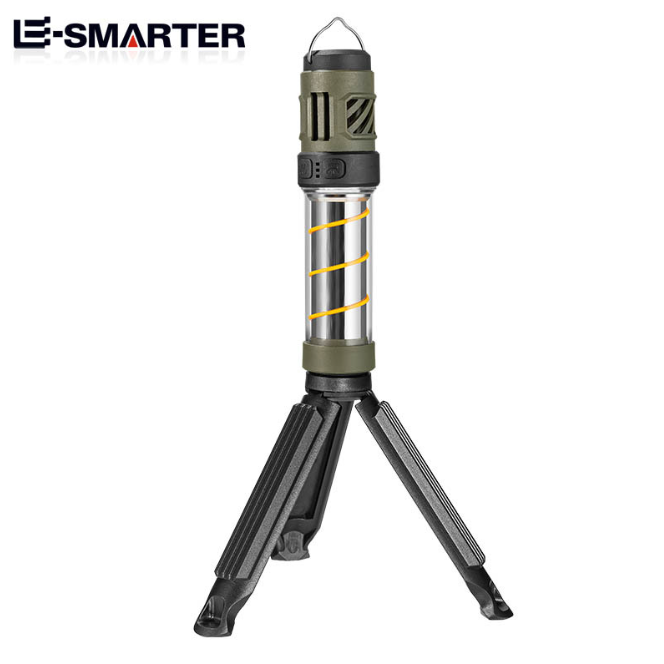 3 in 1 Camping Lantern USB Rechargeable Telescoping Tripod Outdoor Light Waterproof Flashlight with Triangle Bracket for Outdoor image