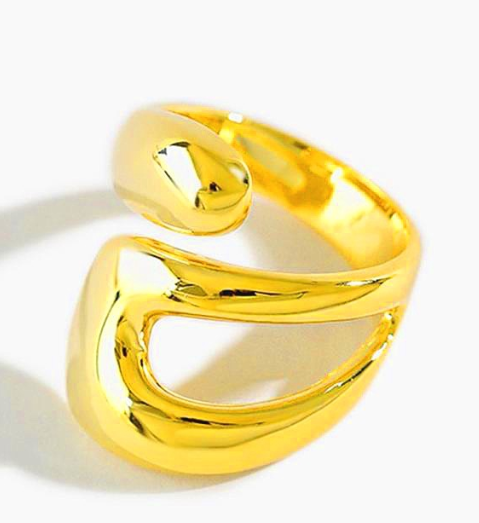 925 Silver Interwoven Open Ring Image 1