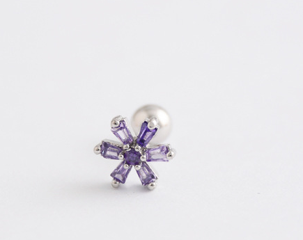 s925 silver flower earrings 2