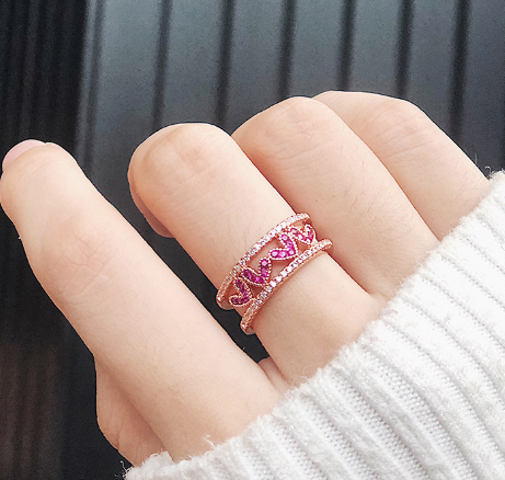 Heart-Shaped Open Ring Image 1