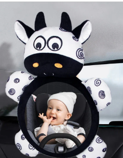 Car shatter-proof rear seat mirror for babies: 360 degree flexible rotation image