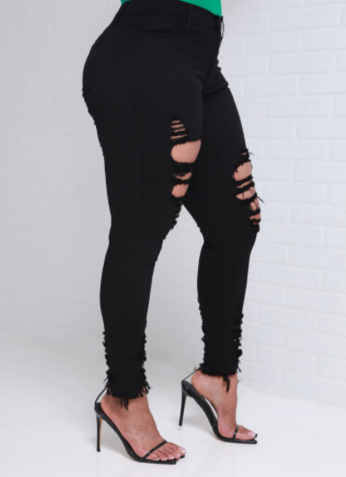 Women's Distressed Denim Jeans 4