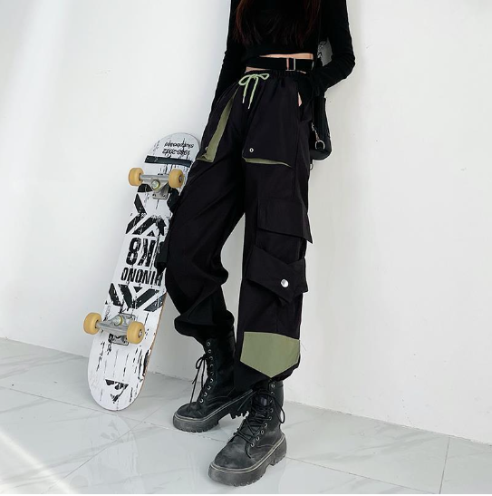 White Striped Cargo Pants