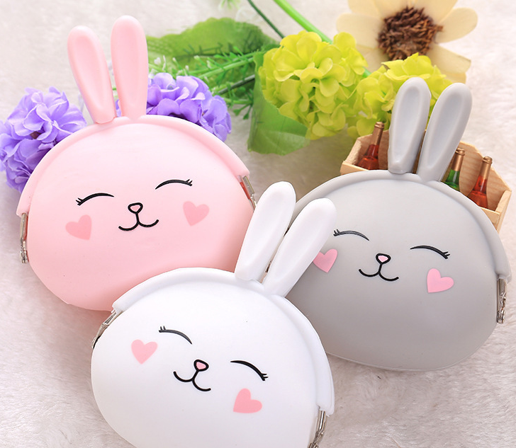 Cartoon Silicone Coin Purse - White