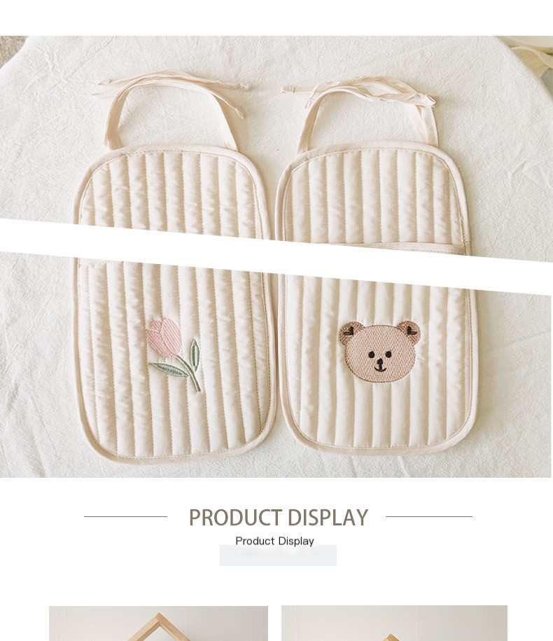 Diaper Bag with Cute Embroidery