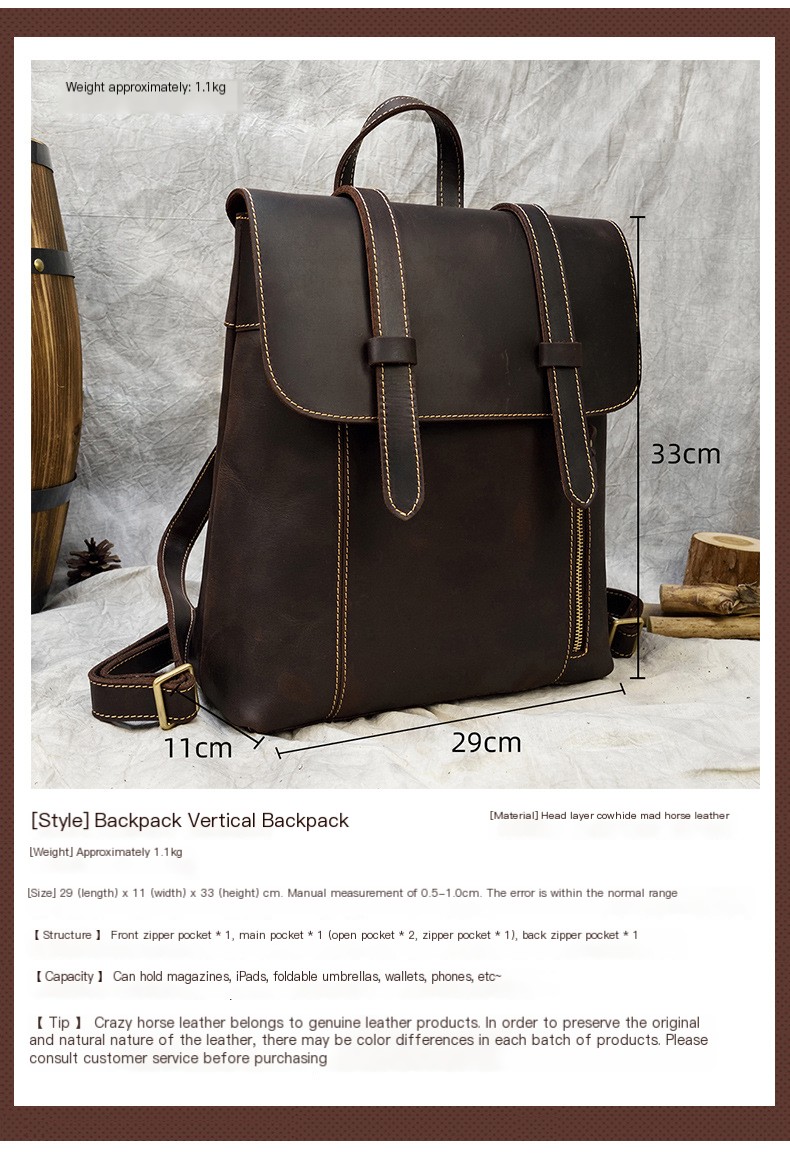 Retro Casual Large-capacity First Layer Leather Travel Bag