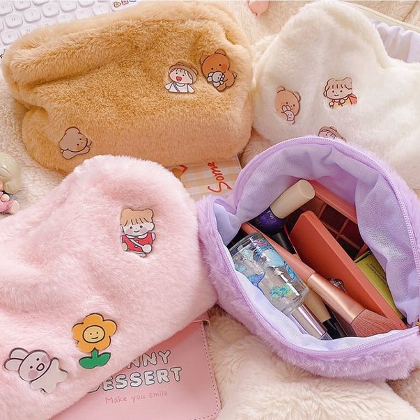 Plush Cosmetic Bag Interior