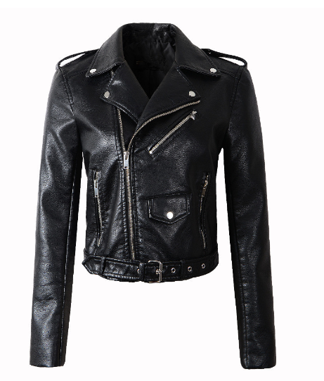 Embroidered Motorcycle Leather Jacket