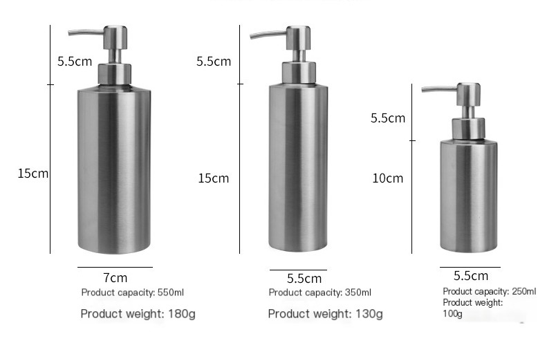 Multi-functional 304 Stainless Steel Lotion Dispenser