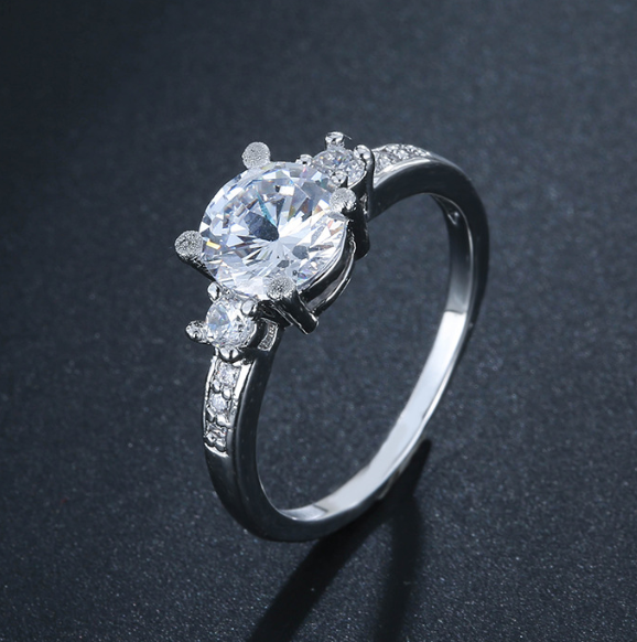 White Zircon Ring