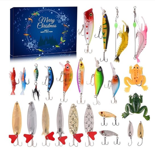 Christmas Advent Calendar 2024, Fishing Lures Set, Fishing Lure Advent Calendar, Fish Bait Christmas Calendar image