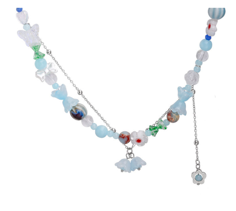Heart Butterfly Flower Tassel Necklace