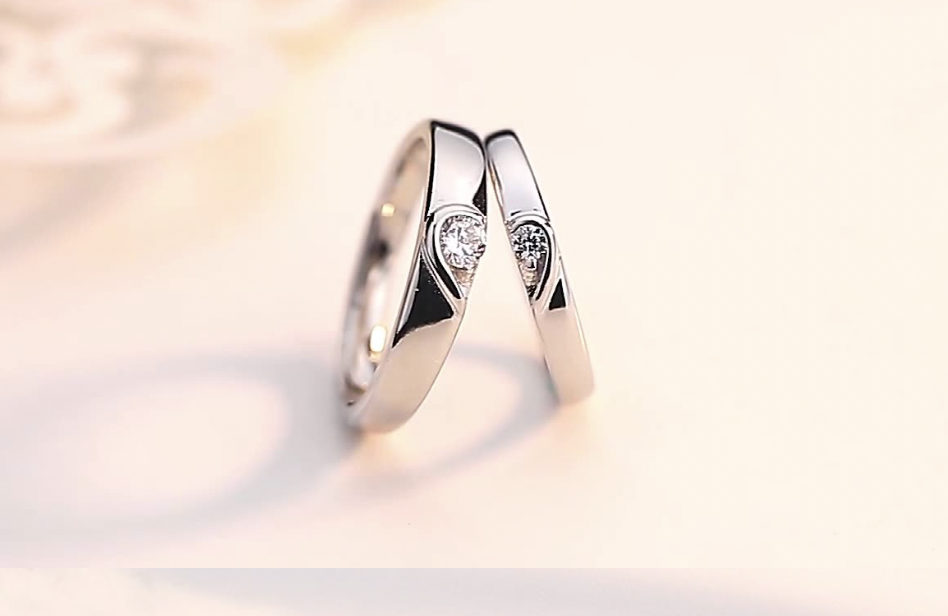 Love Heart Wedding Rings Image 1