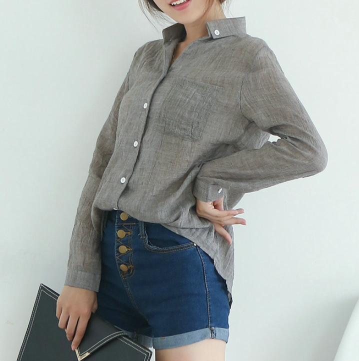 Cotton and linen shirt - Image 5