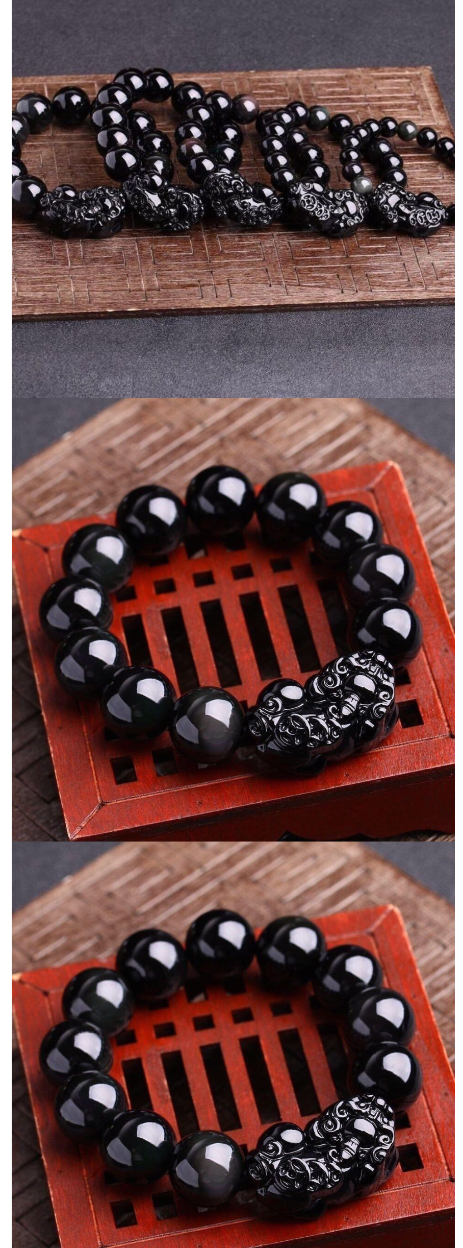 Natural Black Obsidian Bracelet
