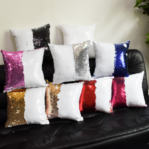 Dual-Color Sequin Pillow Cover - Image 1