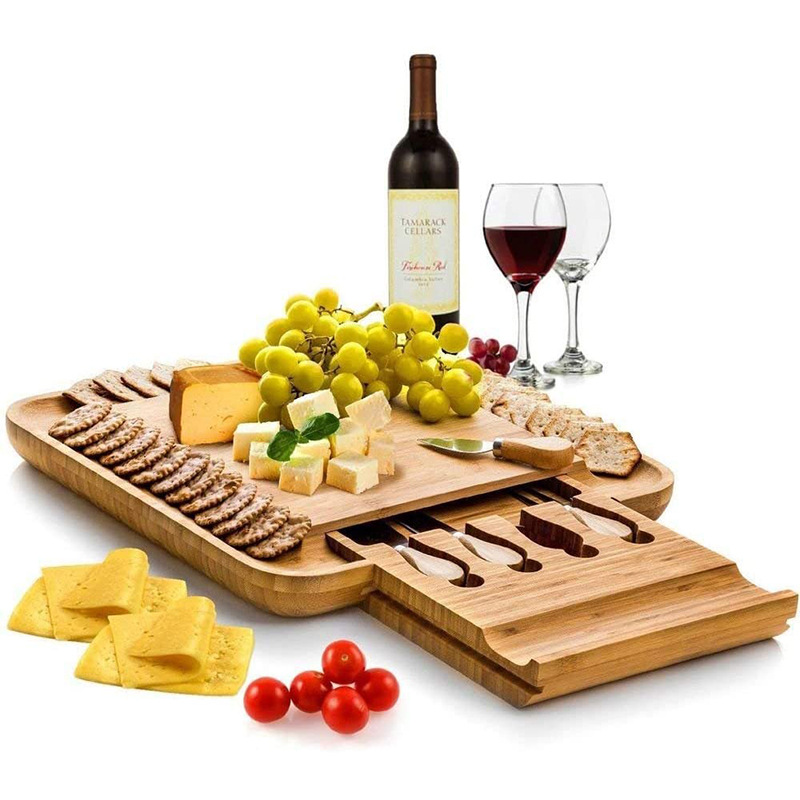Bamboo Cheese Board with Knives